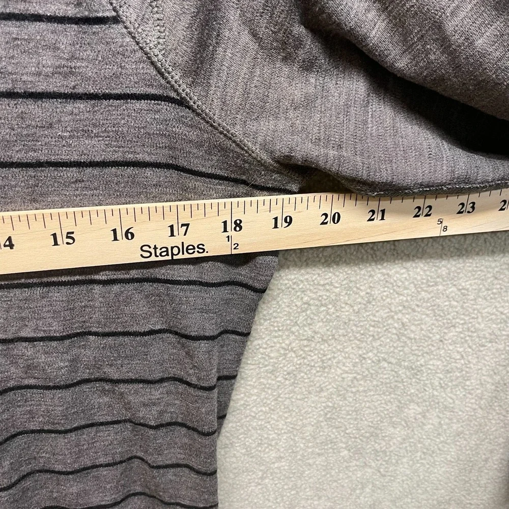 Smartwool Mens Pullover Sweater Gray‎ Striped Merino Wool Half Zip Long Sleeve M